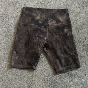 LuluLemon Align High-Waist Tie-Dye Bike Shorts - Black/Blue